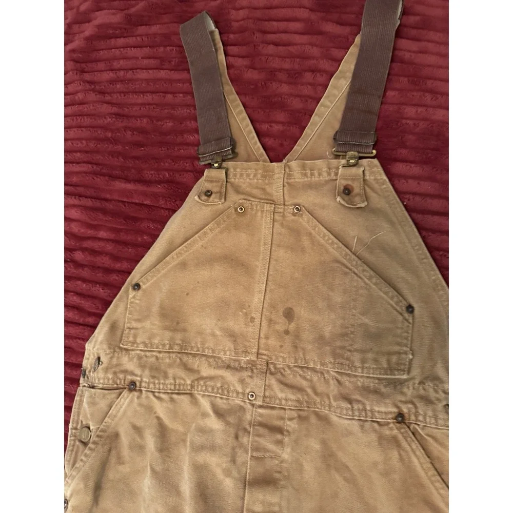 VINTAGE Carhartt Adult‎ Tan Overalls 60s Duck Double Knee Mens Union 40 X 30